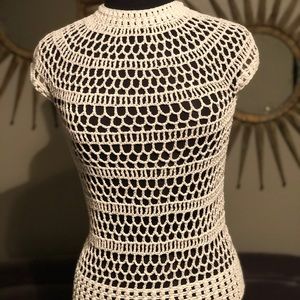 Theory Crochet Cap Sleeve Top